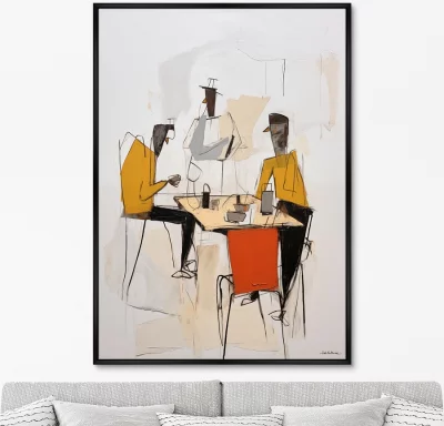Постер на холсте Card players 75X105 CM 6