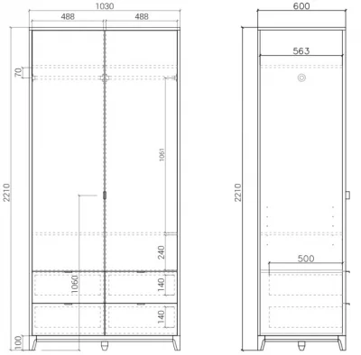 Шкаф Case 103X60X221 CM 4