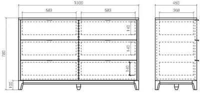 Комод Case 130X45X78 CM 7