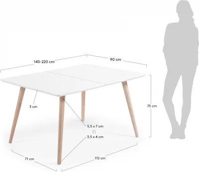 Обеденный стол Quatre 140-220X90X75 CM 10