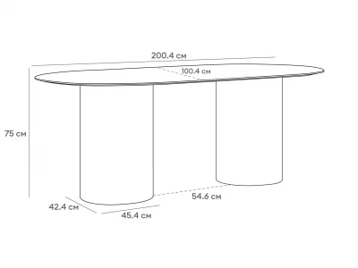 Обеденный овальный стол Mono 200X100X75 CM 3
