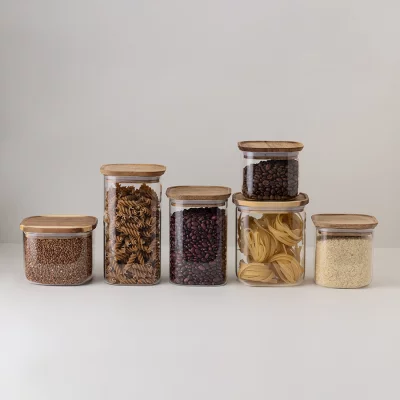 Банка для хранения квадратная glass acacia, 1,1 л 4