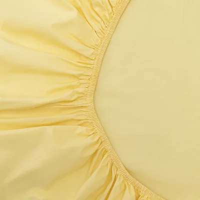 Простыня на резинке из перкаля Essential 200X200X30 CM светло-желтого цвета 3