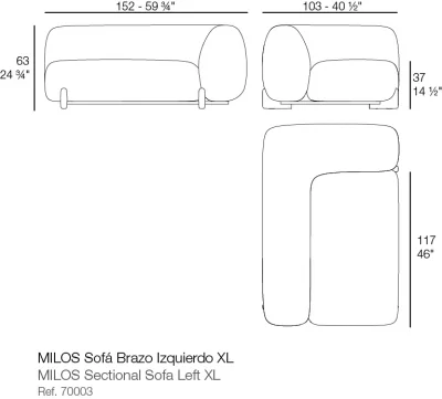 Модуль дивана Milos 152X103X63 CM 4