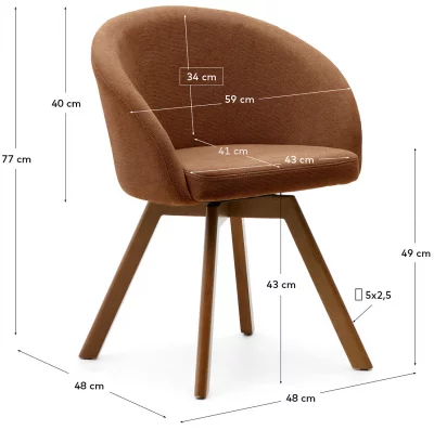 Поворотный стул Marvin 59X48X77 CM 4