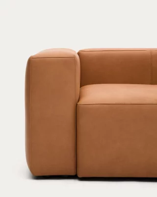 Кожаный трехместный диван Blok коричневый 240X100X69 CM 4