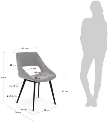 Стул Hest 51X58X81 CM серого цвета 5