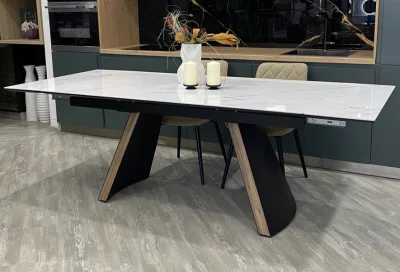 Раскладной стол РАНДЕВУ 160 Белый мрамор матовый 160X90X76 CM 3