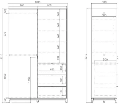 Шкаф Case 139X60X221 CM 9