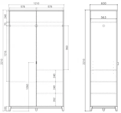 Шкаф Case 121X60X221 CM 6