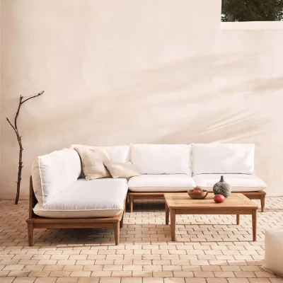 Комплект из модульного дивана и столика из тика Portitxol 270X270X85 / 80X80X35 CM 6