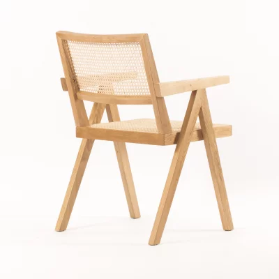 Стул Чандигарх Нью из массива дуба и натурального ротанга 53X52X82 CM 7