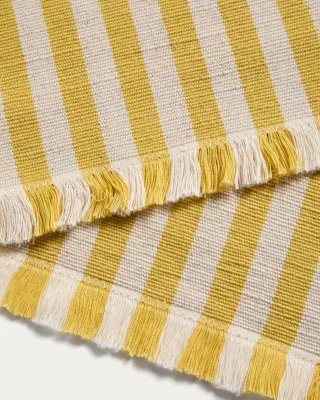Набор из 2 салфеток под приборы Daltan из хлопка и джута в жёлтую полоску 35X50 CM 3