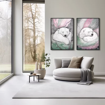 Набор из двух постеров на холсте Under the Northern lights 75X105 / 75X105 CM 4