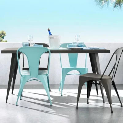 Стул из стали Malibu 44X53X85 CM чёрный 9