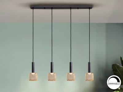Линейный подвесной светильник Sincro 4L черный/золотой 69X10X22 CM 4