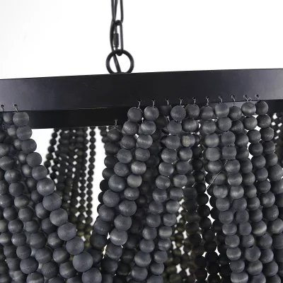 Подвесная люстра Amelia Wood Bead Chandelier 6