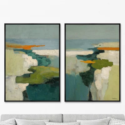 Набор из двух постеров на холсте Above the Crest of the Waterfall 75X105 / 75X105 CM 8