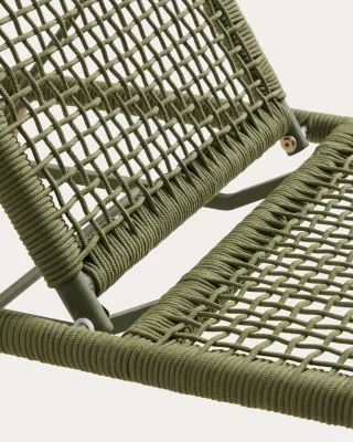 Шезлонг Dandara из стали, зеленого каната и ножками из массива акации FSC 100% 62X194X83.5 CM 4