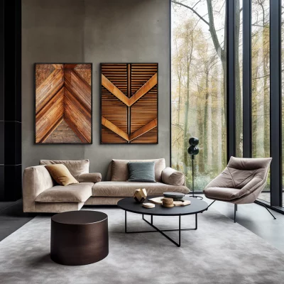 Набор из двух постеров на холсте Tree Lines 75X105 / 75X105 CM 4