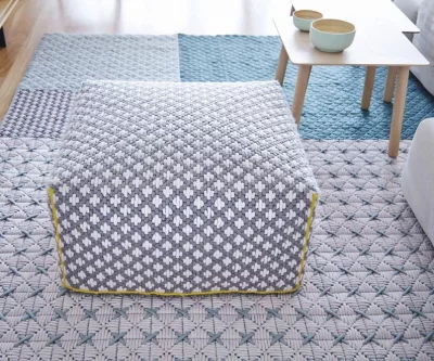 Пуф с чехлом из шерсти Silai Big 68X68X35 CM серый 3