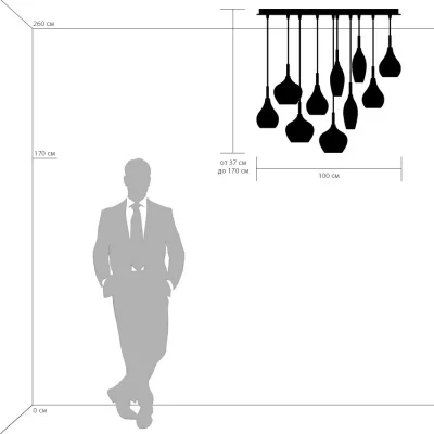 Подвесная люстра Pentola 100X35X140 CM 8