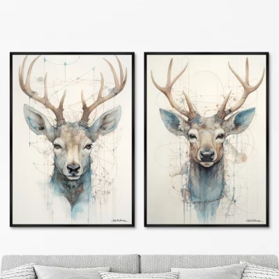 Набор из двух постеров на холсте Enchanted Deer 75X105 / 75X105 CM 8