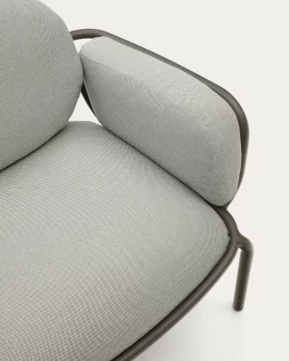 Уличное кресло Joncols из алюминия с зелёной окраской и серыми подушками 89X80X75 CM 4