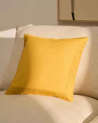 Хлопковая наволочка Luadia с желтой плиссированной отделкой 50X50 CM 4