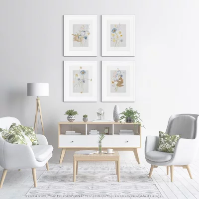 Набор из четырёх постеров Floral set in pale shades 42X52 / 42X52 / 42X52 / 42X52 CM 6