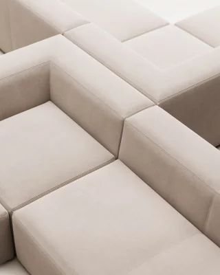 Угловой диван Blok, бежевый, шенилл, 6-местный 320X320X69 CM 4