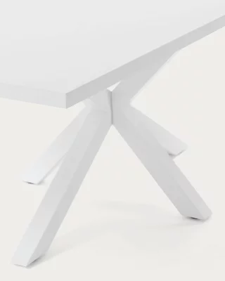 Стол Argo из меламина с белым покрытием и стальными ножками с белым покрытием 200X100 CM 4