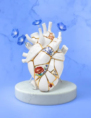 Фарфоровая ваза Love in Bloom Kintsugi 17X9X25 CM 8