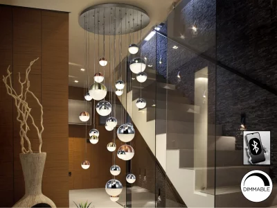 Подвесной светодиодный светильник Sphere LED 27L Ø80 DIM BLUETOOTH CCT цветной 83X83X220 CM 3