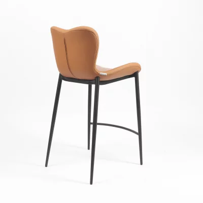 Полубарный стул Бергамо коричневая экокожа черные ножки 48X51.5X92 CM 4