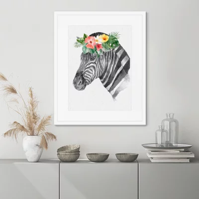 Постер в раме Graceful zebra 42X52 CM 3