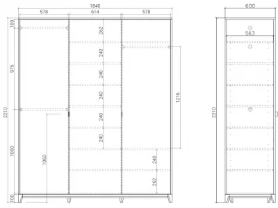 Шкаф Case 184X60X221 CM 6