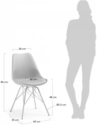 Стильный стул Lars 86X48X56 CM серый 8