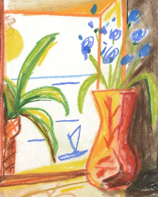Картина Jarrón de la ventana de la playa 29.7X42X3 CM 3