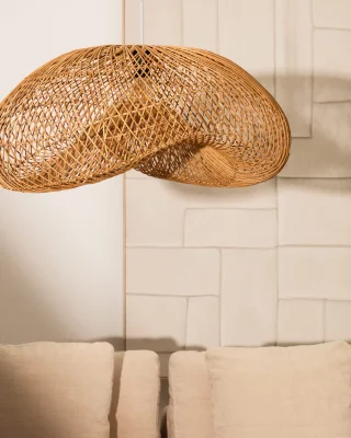 Потолочный абажур из ротанга Isora с натуральной отделкой 80X35 CM 3
