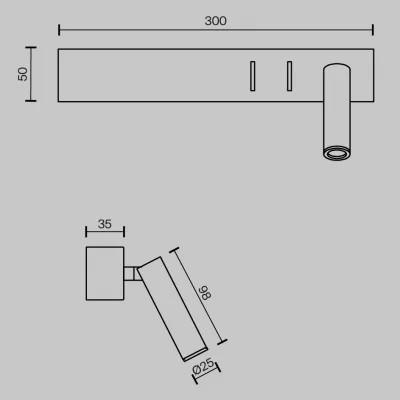 Настенный светильник Comodo 30X7X12 CM 7