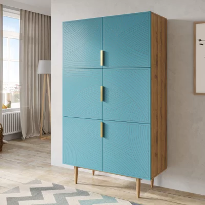 Большой комод Line 100X45X170 CM blue 3
