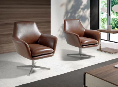 Поворотное кресло кожаное Ramiro 82X74X85 CM 4