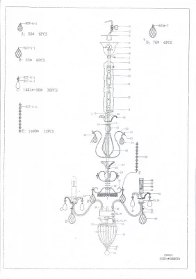 Подвесная люстра Schon 55X55X100 CM 4