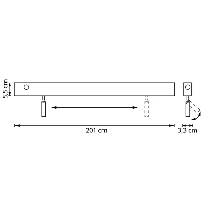 Настенный прикроватный светильник Fiume Spot 20X3X8 CM 12