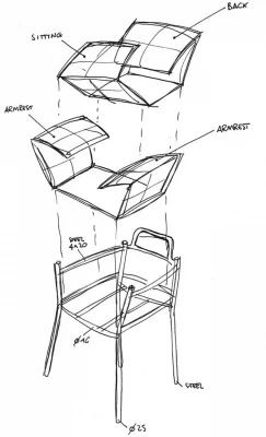 Стул c подушками Brezza 62X55X79 CM 3