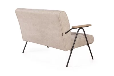 Двухместный диван Andy с деревянными подлокотниками, шенилл Shantal beige 129X84X88 CM 5