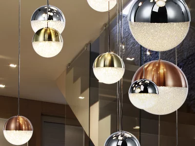 Подвесной светодиодный светильник Sphere LED 27L Ø80 DIM BLUETOOTH CCT цветной 83X83X220 CM 4