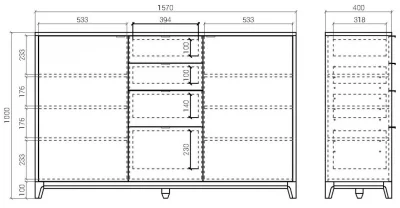 Комод Case 157X40X100 CM 6