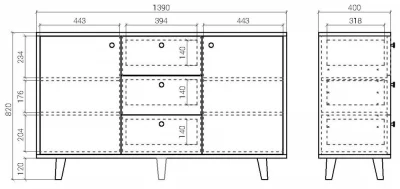 Комод Twin 139X40X82 CM 7